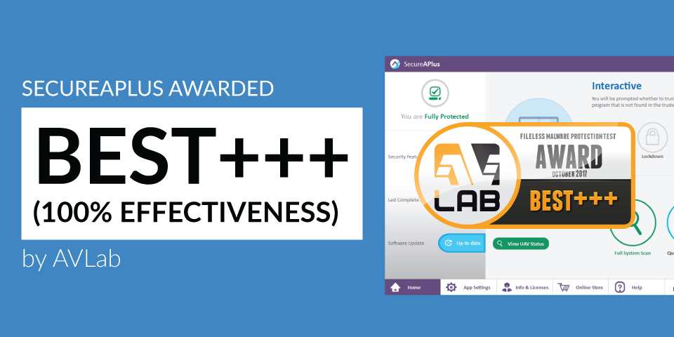 Polish-Based-AVLab-Awards-SecureAPlus-Highest-Fileless-Malware-Protection-Rating